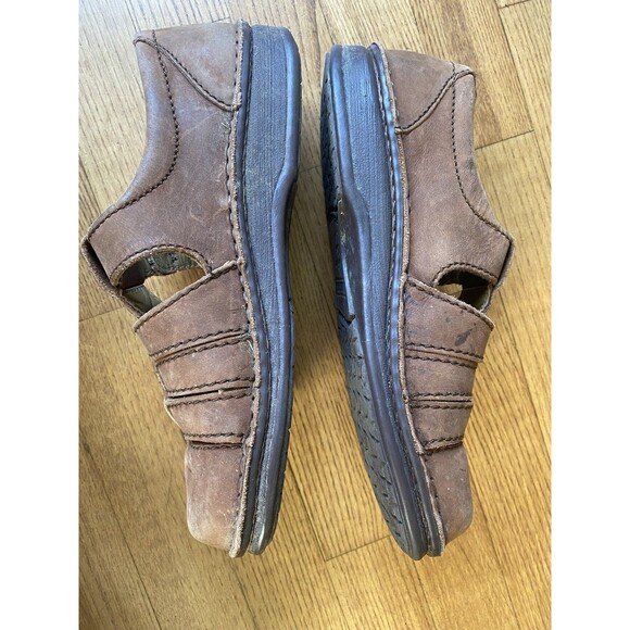 Birki's Birkenstock Brown Leather Womens Sz 8 Sandals men’s 6 Adjustable straps - Picture 6 of 10